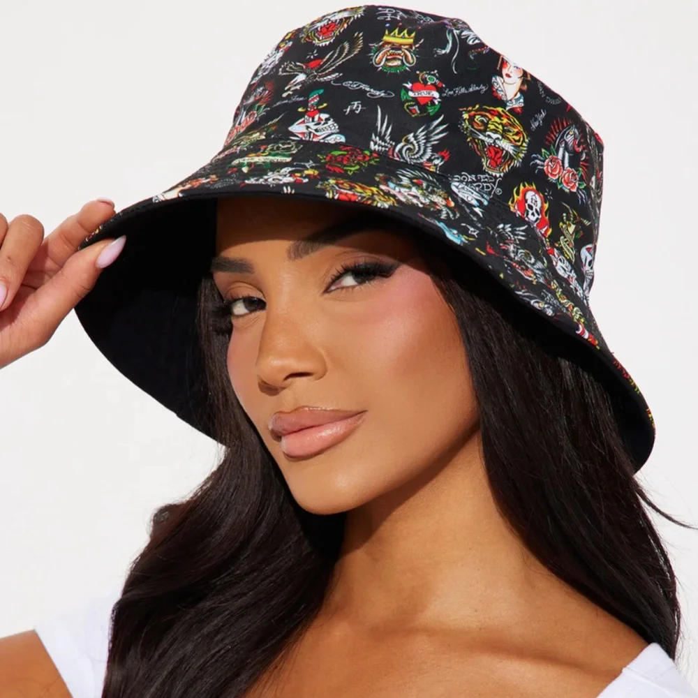 Ed Hardy Total Tiger Reversible Bucket Hat - Black - Picture 4 of 5